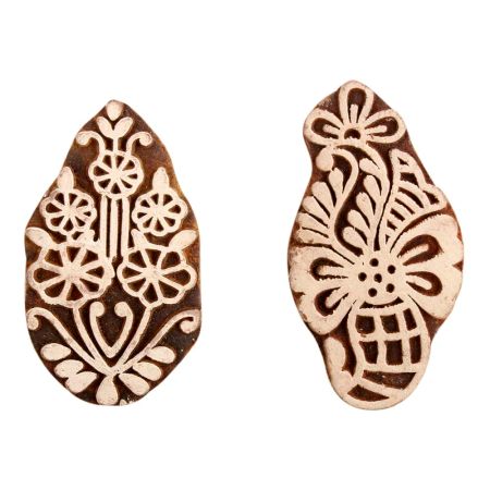 Set of 2 Piece New Mix Wooden Printing Block
